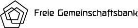 "Logo der Freien Gemeinschaftsbank mit pentagonalem Symbol."